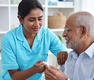 Reliable elderly respite care in Kanchipuram, giving caregivers a break with trusted assistance.
