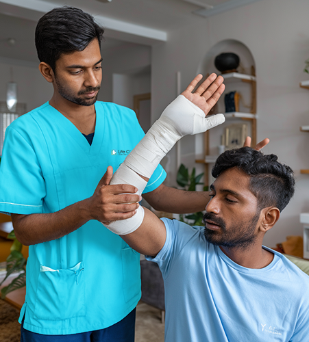 Get physiotherapy at home to enhance movability, relieve pain, and support your recovery process.